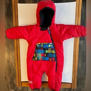 Red Obermeyer 1-Piece Snowsuit Suit Winter Coat Jacket 6 - 12months